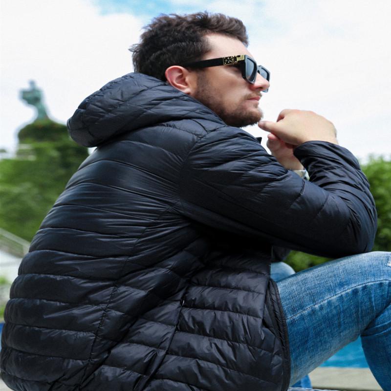 Men's 2024 Ultra-Light Down Jacket: Short, Hooded, Plus Size, Cold-Proof, Warm Autumn/Winter Outerwear for Young and Mid-Age Men