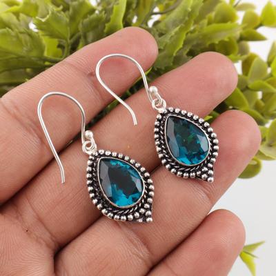 Joyería de Plata Hecha a Mano con Apatito, Pendientes de Plata de Ley 925, Hermosa Joyería de Piedras Preciosas Hecha a Mano, Pendientes de Apatito Para Ella