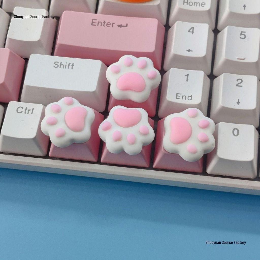 Adorable Cat Paw Silicone Keycap for Mechanical Keyboards - Universal Cross Switch & Nail Art Tool