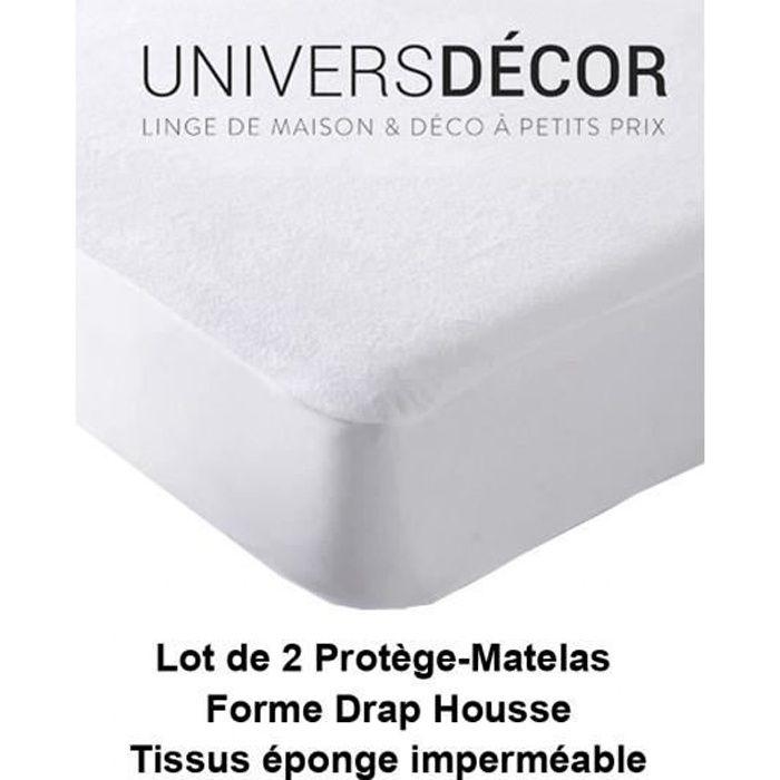 Lot de 2 Protèges matelas imperméable, absorbant et anti-acariens 140 x 190 cm