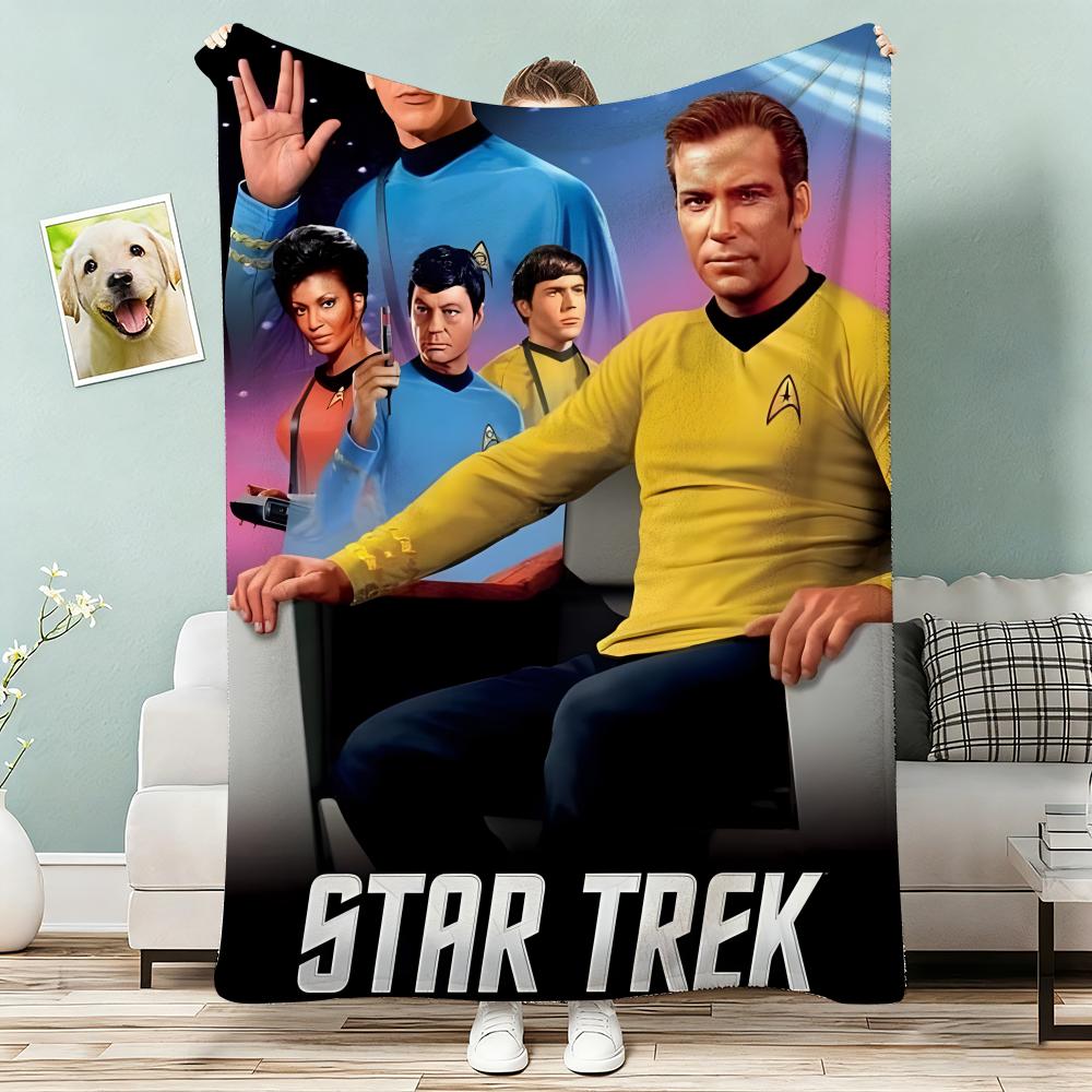 Star Trek Throw Lightweight 240g Flannel Blanket Soft Skin-friendly for Summer Cooling