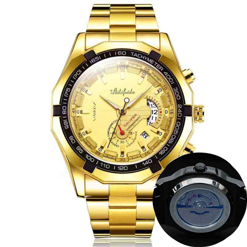 

Мужские часы с автоматическим механизмом, кварцевые, с полым большим циферблатом