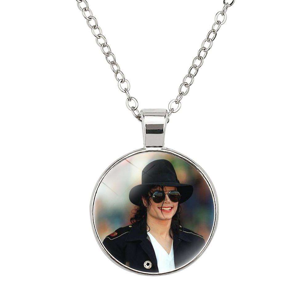 Elegant Michael Jackson Time Gem Pendant Necklace With Alloy Charm 51-80cm Long