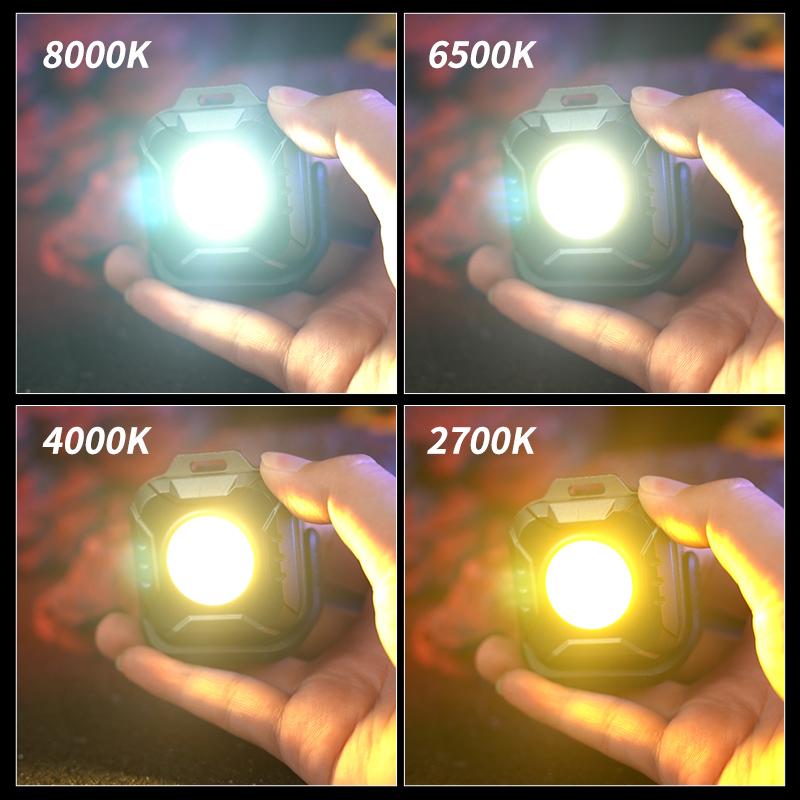 1/2/3PCS New outdoor mini portable camping light with magnetic function COB keychain light emergency maintenance lighting