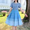 ZANZEA Women Casual Round Neck Short Sleeve Print A-Line Dress