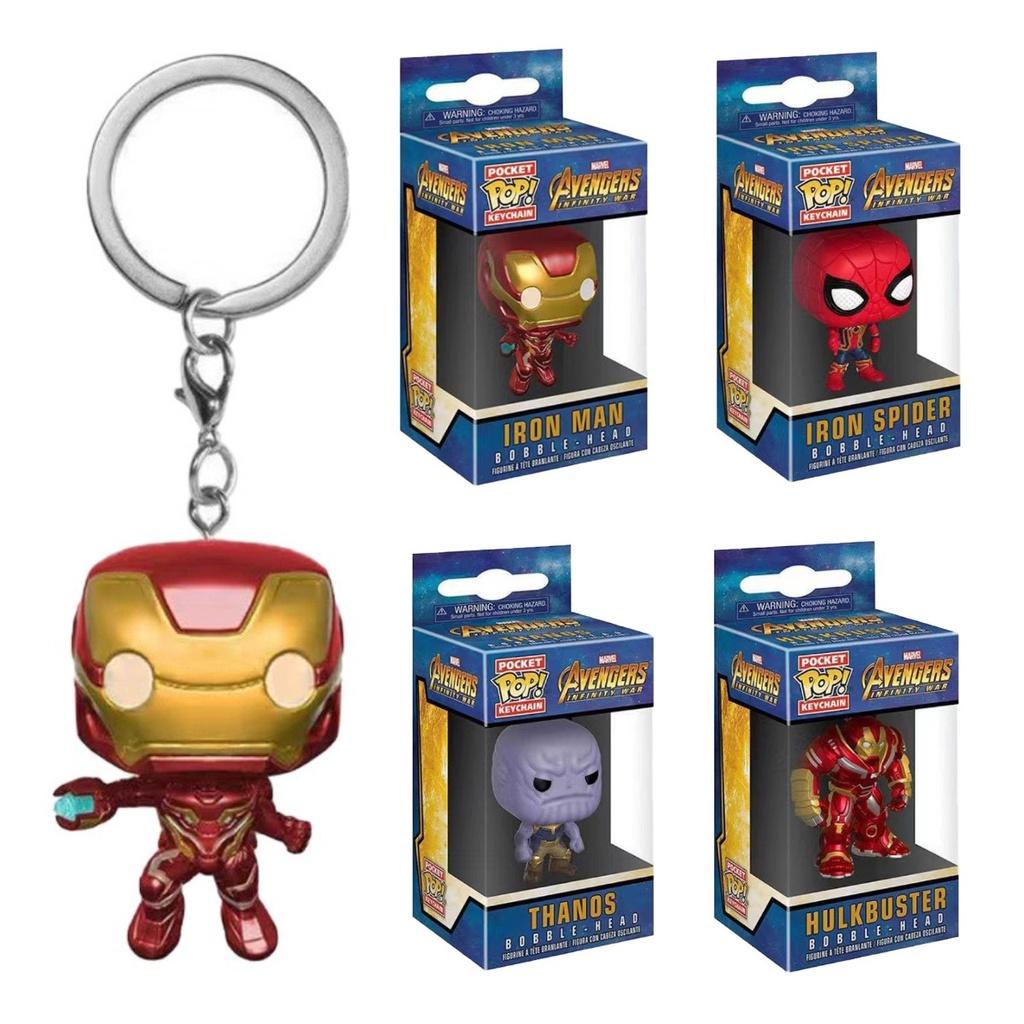 Idea Marvel Funko Pop Avenger Hulk Iron Man Keychain Figure Backpack Pendant