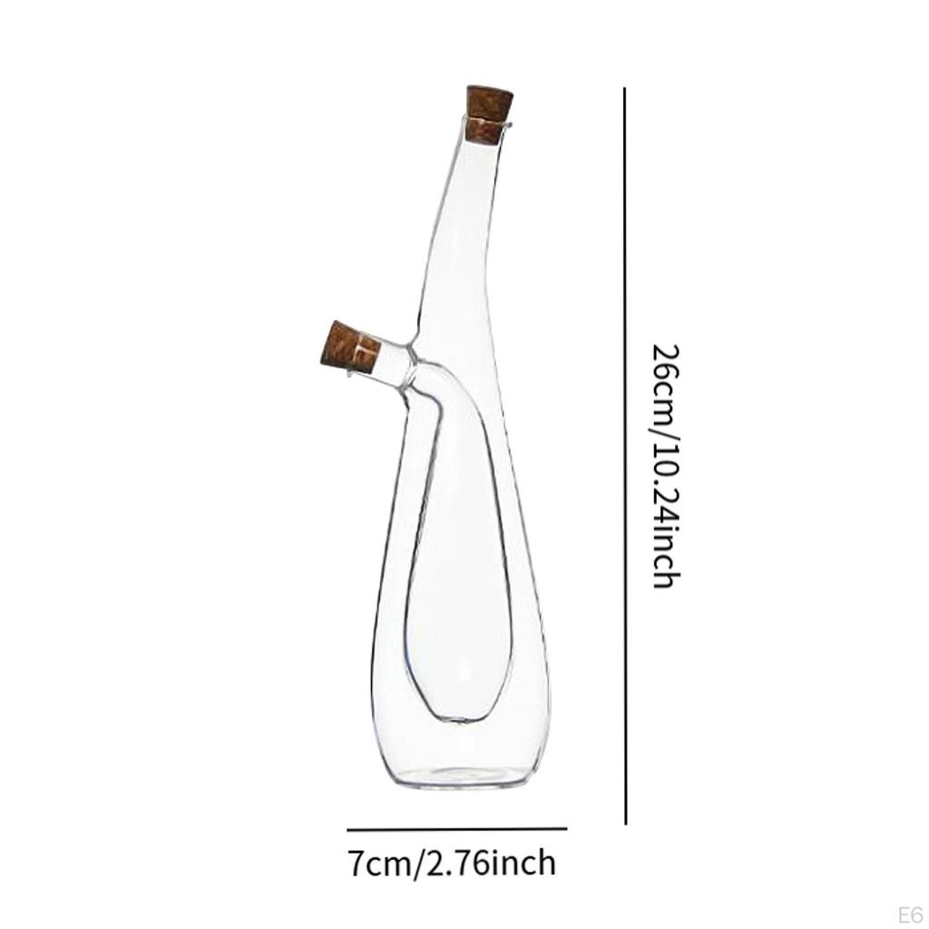Oil and Vinegar Dispenser ,Glass Bottle, Cruet Bottle,2 In 1 for Kitchen Cooking