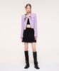 ETMON Pleats Chain Tweed Mini Skirt, Black