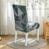 Printed Chair Cover Geometric Pattern Stain-Resistant Anti-Dust Seat Cover Minimalist Fashion Hotel Home Dining Chair Protector