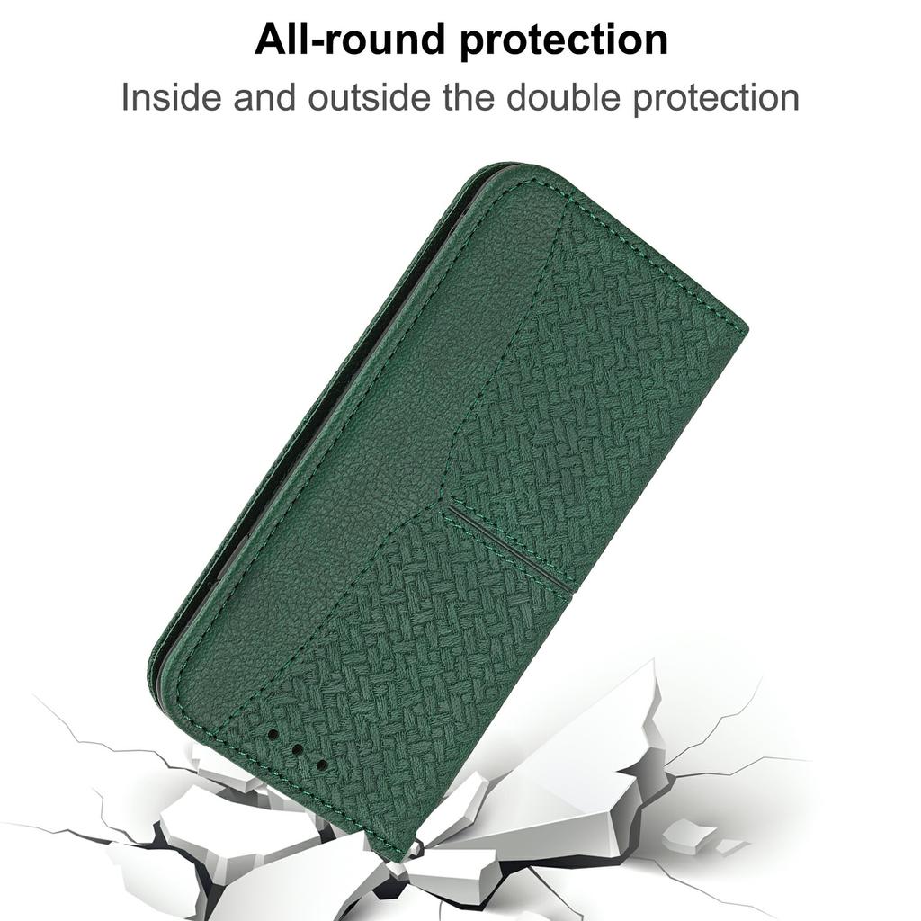 For Xiaomi Redmi Note 14 Pro+ 5G Magnetic Case Woven Texture Card Slots Cover