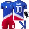 2425 US Team Football Jersey No. 10 Pulisic Home America's Cup Children's Men's Women's Set Edition