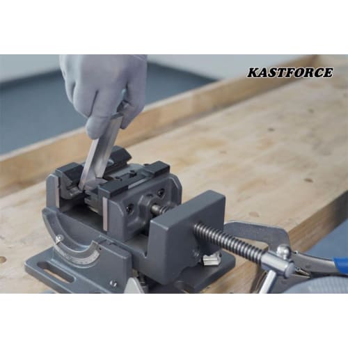 KASTFORCE KF5007 4-inch (100mm) Vise-Mounted Metal Bender with Metal Brake Attachment. Bends up to 2mm (14-gauge) mild steel and 3.17mm (1/8-inch) alu