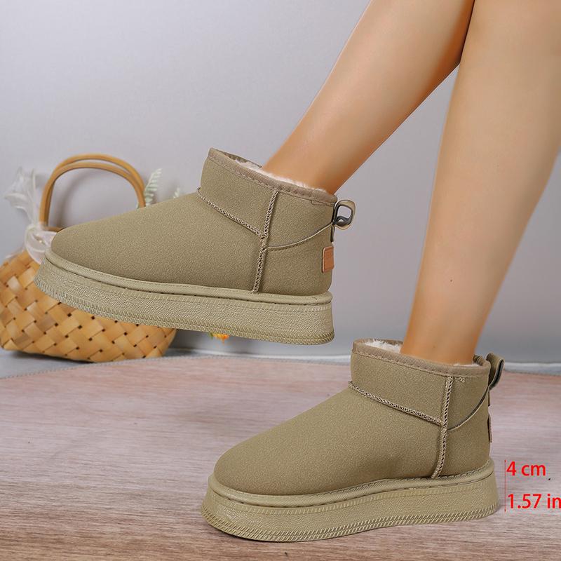 

2024 Новые утолщенные плюшевые ботильоны женские модные нескользящие зимние ботинки из искусственной замши женские удобные хлопковые туфли на платформе с мягкой подошвой 36