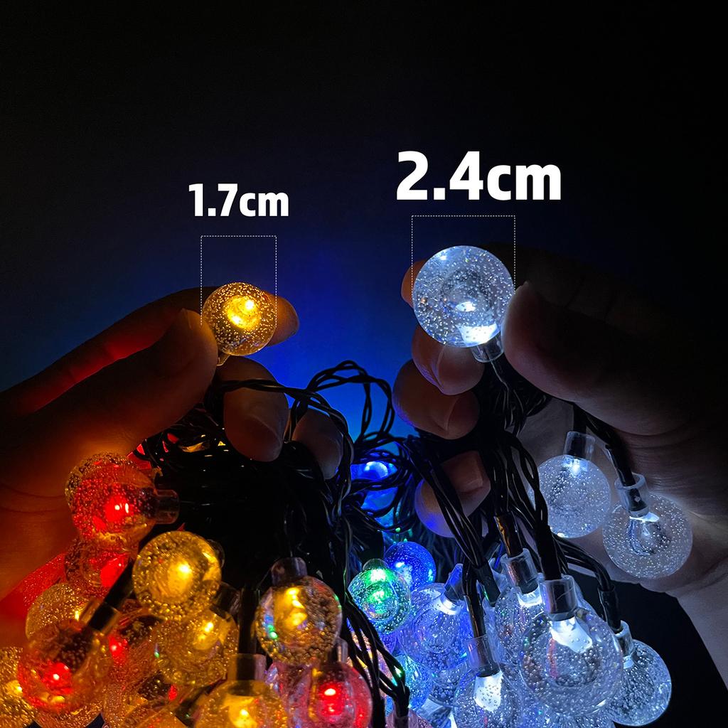 20~200LED Solar String Lights Outdoor Crystal Fairy Light Christmas Garland 8 Mode Waterproof Patio Light for Garden Party Decor