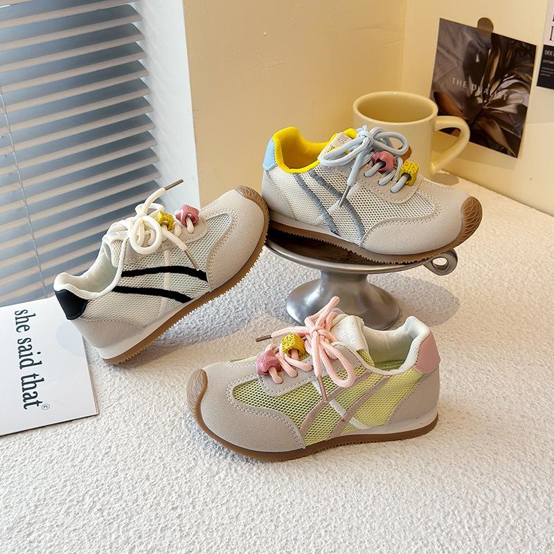 2025 spring and summer new Ming series low saturation moral training shoes girls lace-up casual versatile color matching flat-soled Forrest Gump shoes