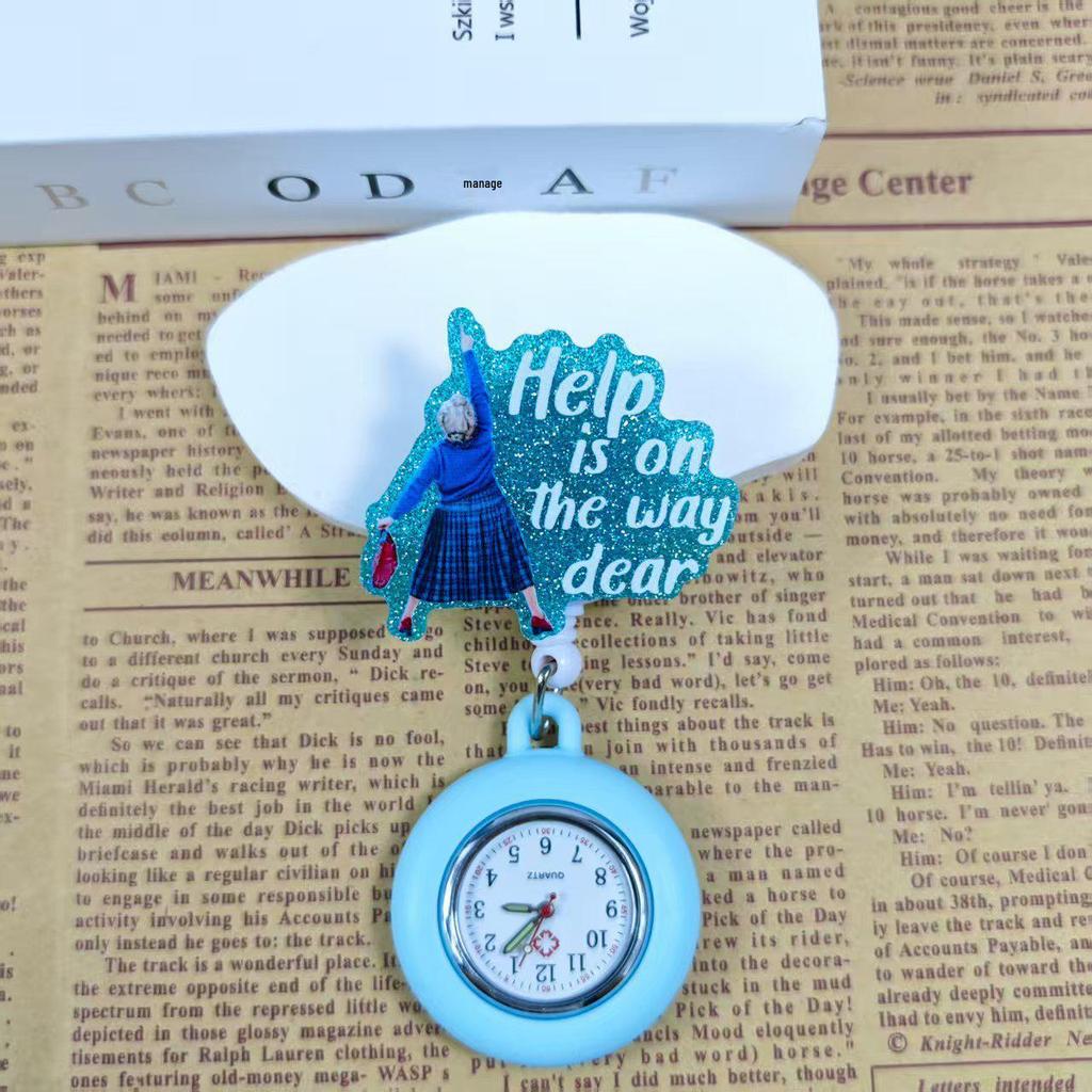 Shiny Cartoon Nurse & Doctor Badge Reel with Retractable PVC Pocket Watch Clip