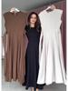 2025 Sleeveless Round Neck Slimming Waist Long Dress with Slits