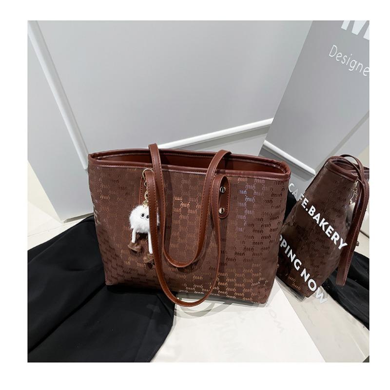 

Новая сумка большой вместимости, на плечо, простая и универсальная, женская портативная сумка для поездок на работу, сумка-тоут, свадебная сумка для невесты Without pendant