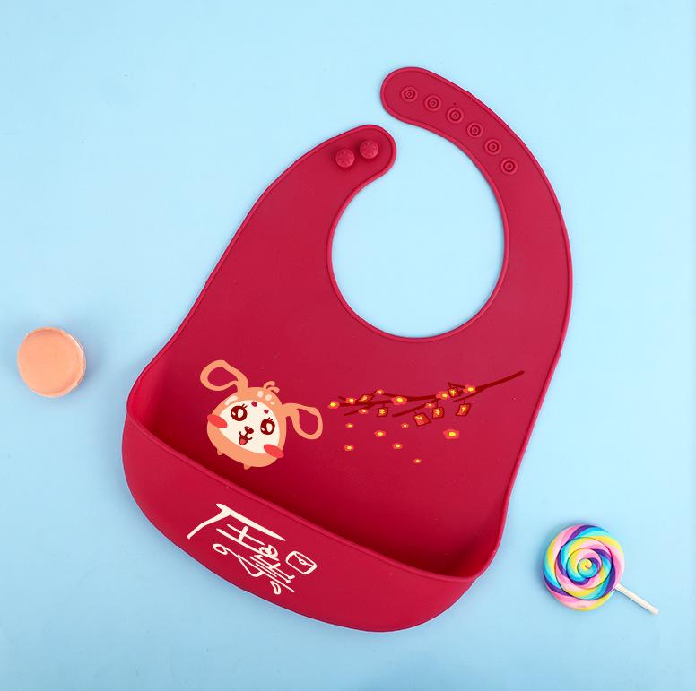 Waterproof Silicone Baby Bib - Large, Wash-Free, Drool & Meal Bib for Newborns and Children