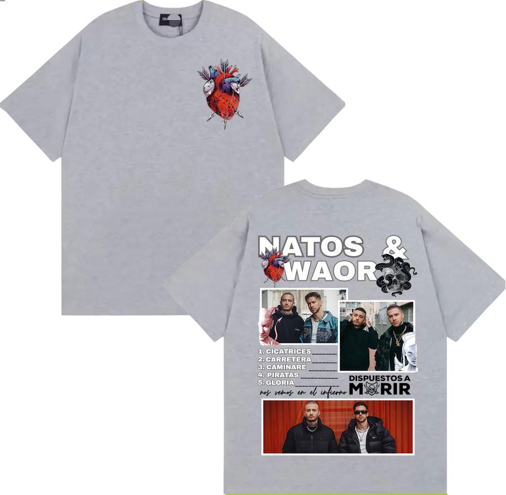 Rapper NATOS WAOR Album Tour Merch T Shirt Unisexs Clothing Hip Hop Pop Music Street T Shirts Oversized Loose Short Sleeve Tshirt