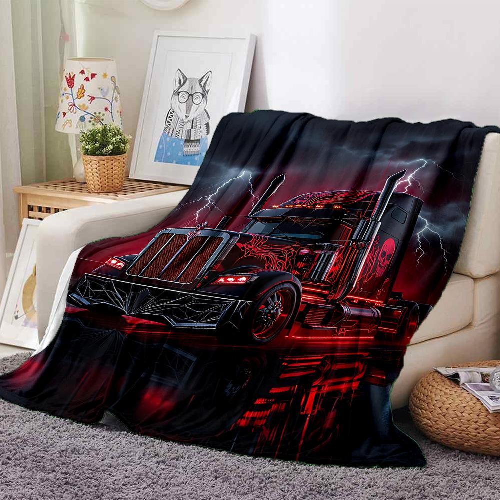 Truck Dreams Flannel Blanket Super Soft Warm Cozy Blanket For Sofa Bed Office Travel Allseason Home Decor Gift