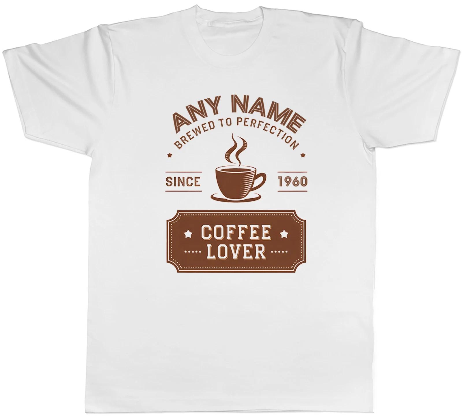 Personalised Birthday Coffee Lover Since Year Mens T-Shirt Tee Gift Top XXL