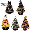 Handmade Yarn Projects Halloween Tree Crochet Kit, DIY Black Cat Pumpkin Witch Supplies with Tools Hat Ghost Crafting Kit for Holiday Home Decor, Gift