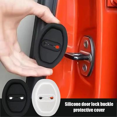 4PCS Silicone Car Door Lock Cover Thickened Anti-Collision Protector Dustproof Door Buckle Protection Accessories