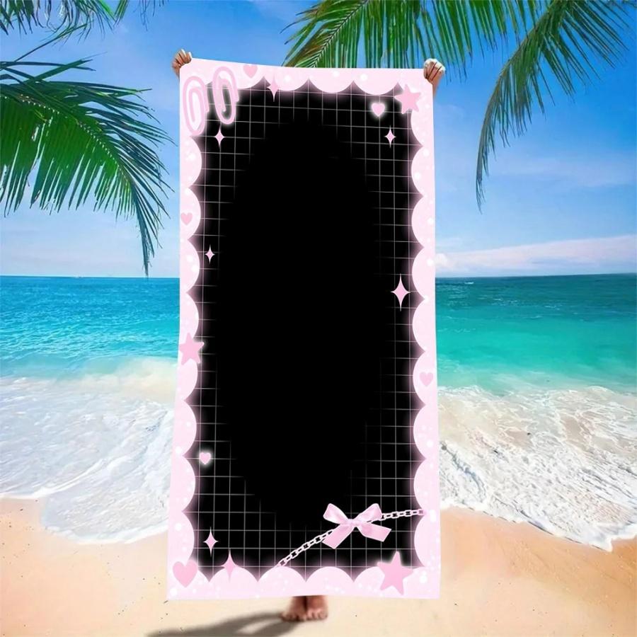 Beach Towel Oversized Sand Free Quick Dry Microfiber Daisy Print Navy Blue Towels for Adults Pool Swim Camping Travel