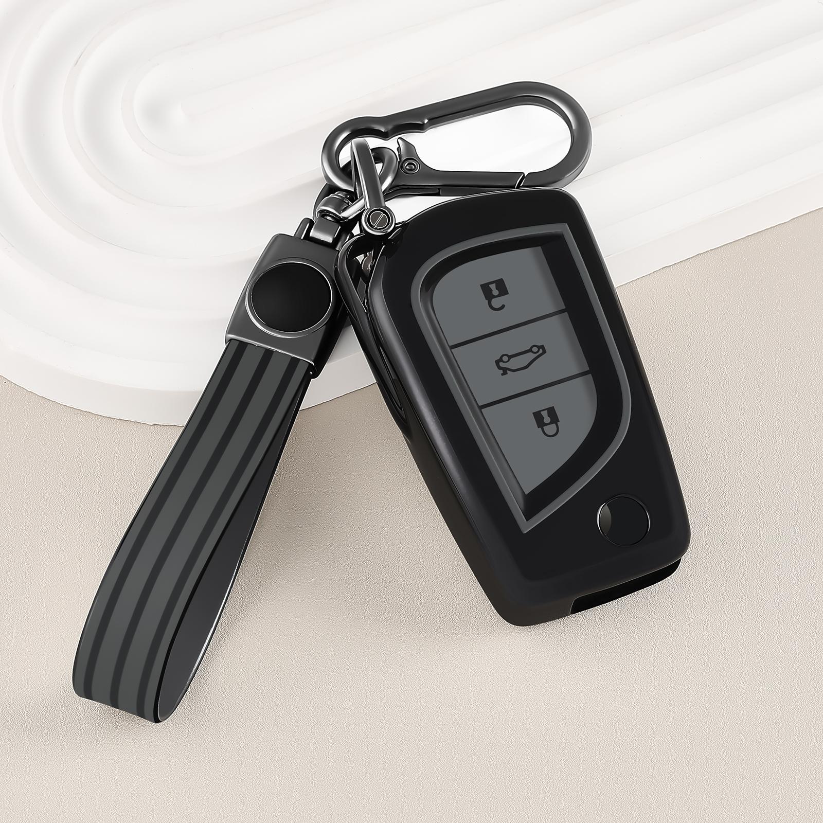 

Car Key Case Cover for Toyota Corolla Camry Levin Reiz Highlander RAV4 Yaris Remote Key Holder Shell with TPU Keychain