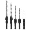5pcs 1/4" Hex Shank Wood HSS Drill Bit Set Quick Change Tool 2/3.2/4/5/6mm
