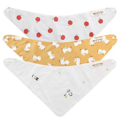 Kkumdubu Winter Microfiber Lining Triangle Scarf Bib Design 3-piece Set, Korean Baby Products