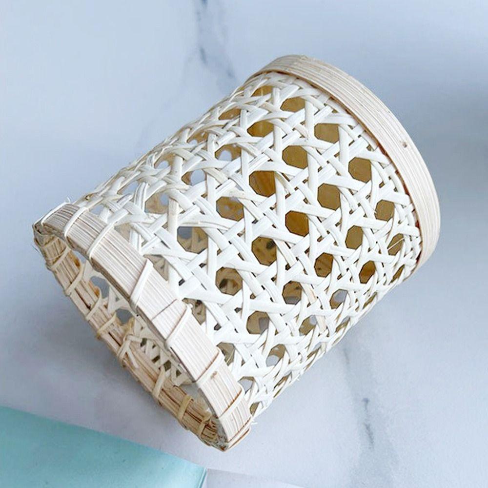 Bamboo Woven Cup Holder Rack Retro Tea Cup Storage Box Convenient Paper Cup Dispenser  Tea Ceremony