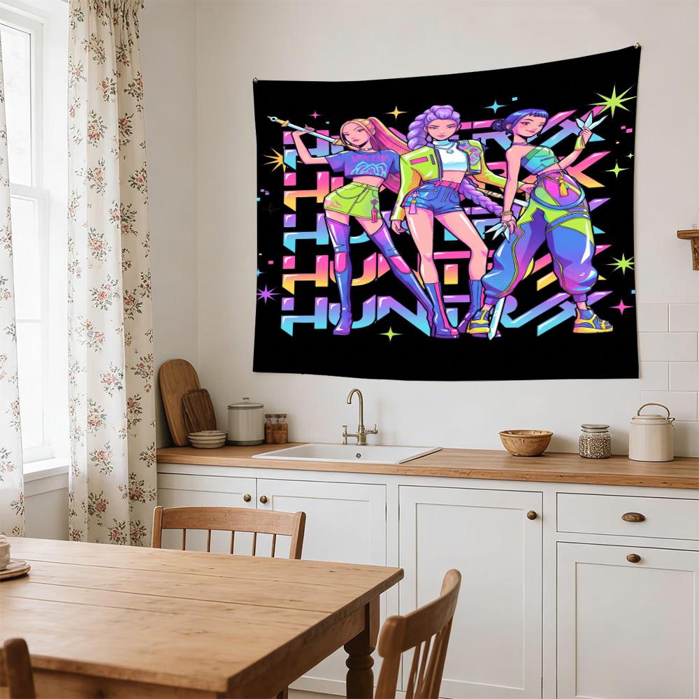 Huntrx Cyberpunk Fashion Clear Pattern Tapestry, Wall Decor for Apartment, Studio and Photoshoot Backdrop,Perfect Gift