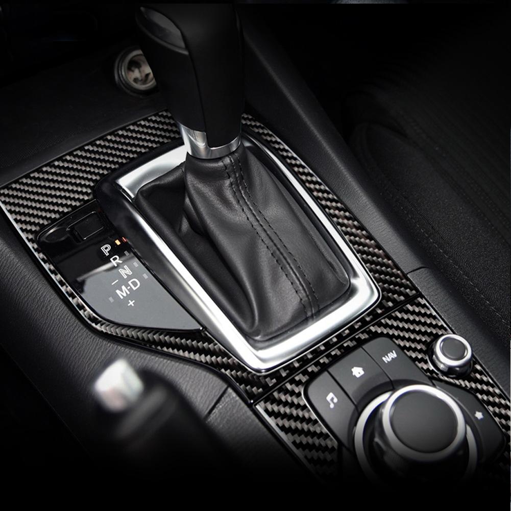 Carbon Fiber Car Center Control Gear Panel Trim Sticker For Mazda 3 Axela 2013-2016 Car Interior Accessories