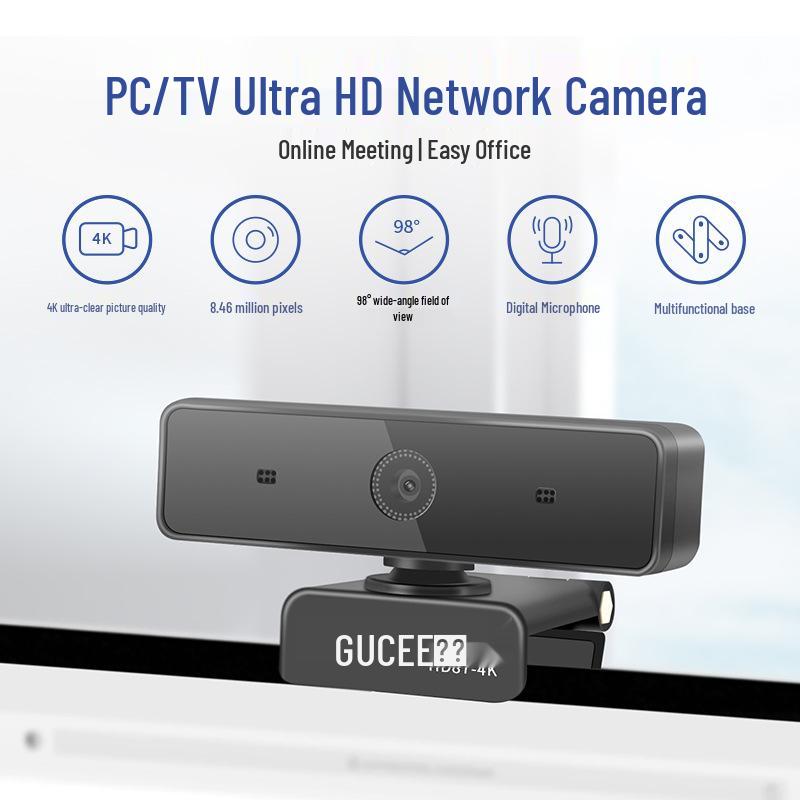 8MP GuKe 4K HD Webcam mit USB 2.0 und Mikrofon für Live-Streaming und Videokonferenzen