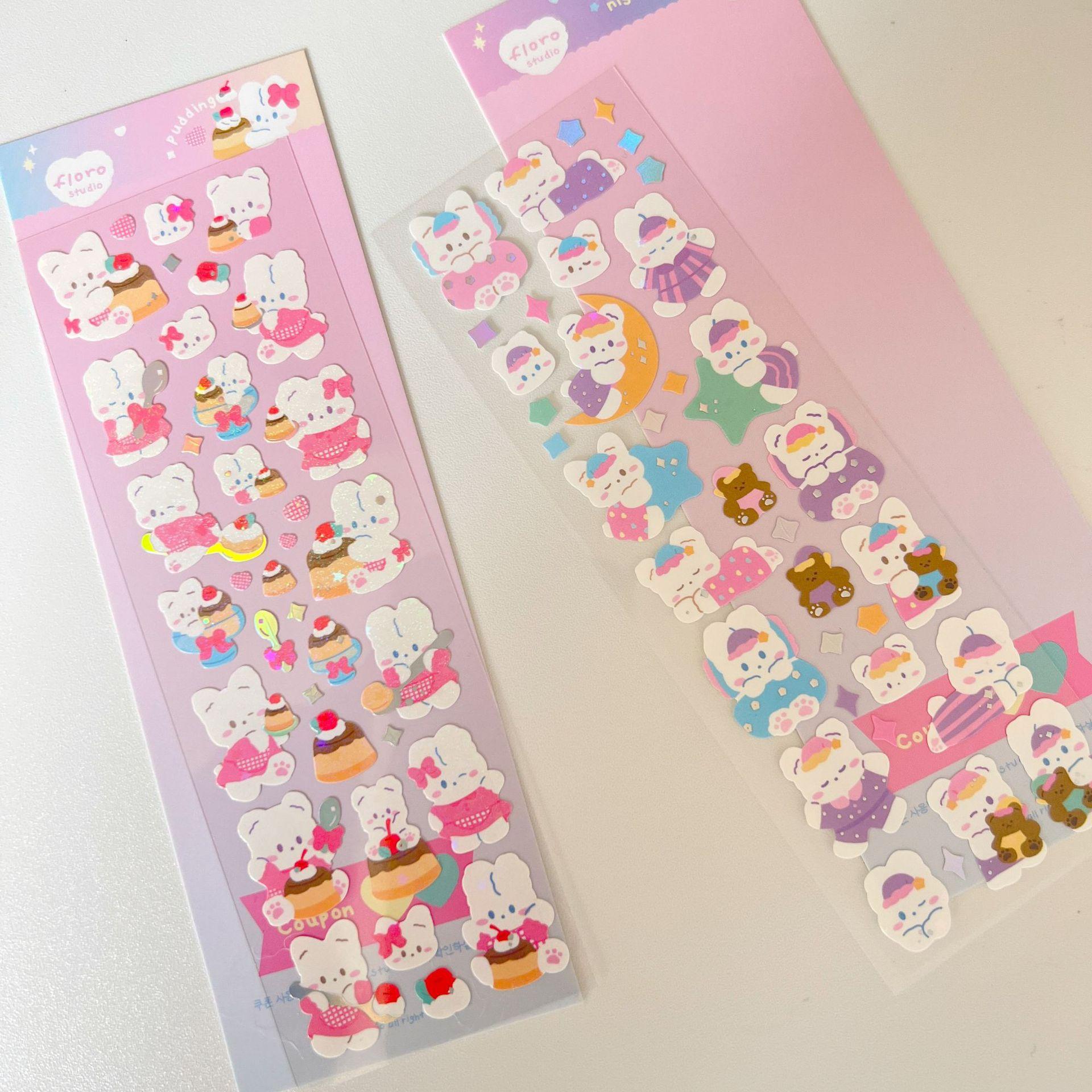 Корейская популярная милая наклейка с изображением медведя из мультфильма Лазерная — фото 6