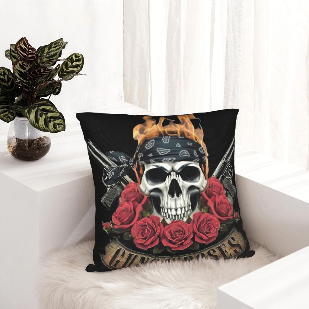 Rock Music Band G-Guns N Roses Pillowcase Printed Polyester Cushion Cover Decorations Pillow Case Cover Home Zippered 45*45Cm
