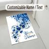 Alfombra de Terciopelo de Cristal con Temática de Jardín Floral Alfombrilla Suave Personalizada con Nombre y Texto Decoración del Hogar