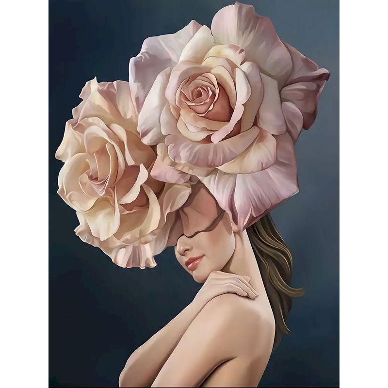 5D DIY Vollrunde Bohrer Diamantstickerei Porträt Handwerk Diamantmalerei Blume Diamantmosaik Mädchen Handgefertigt