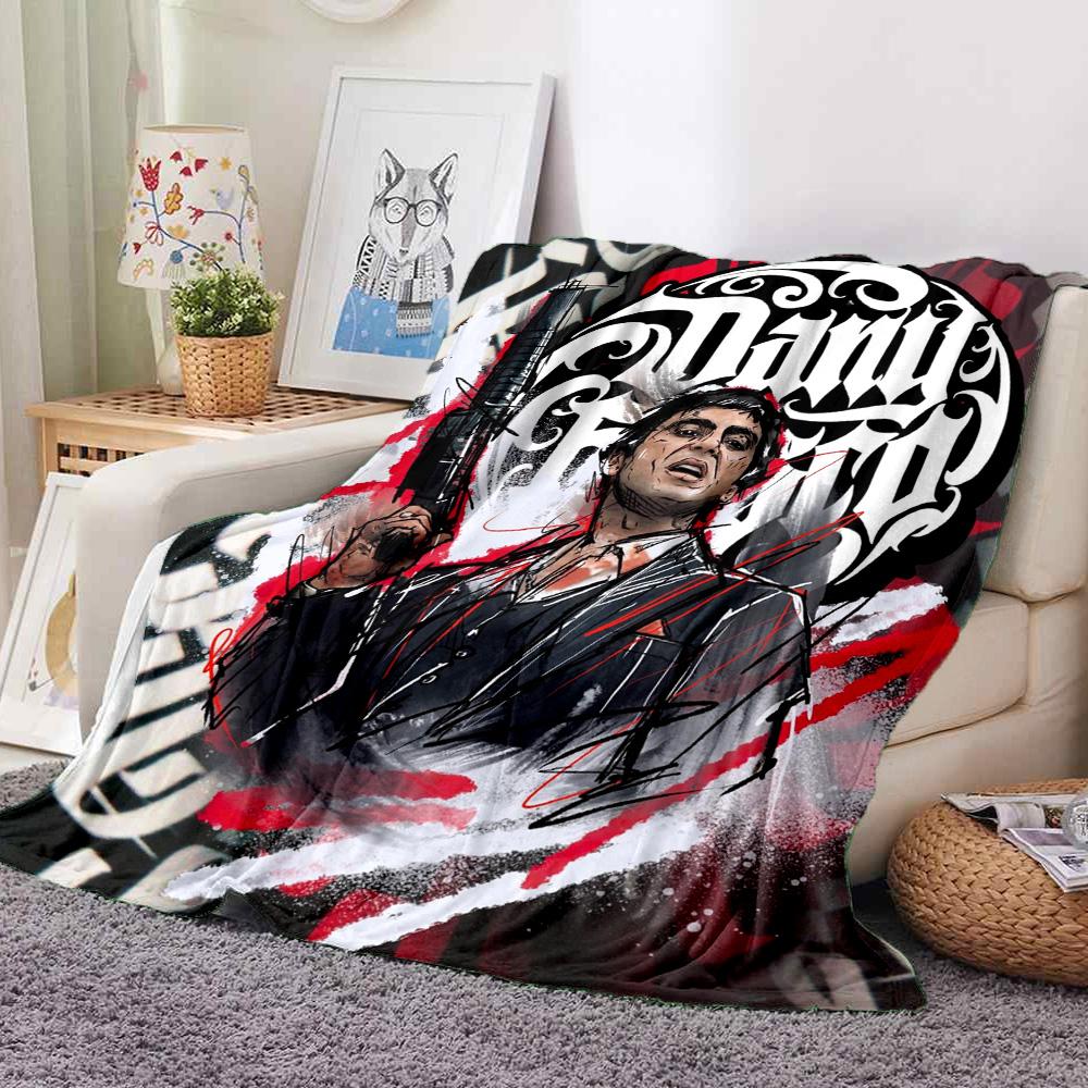 Gangster Art Flannel Blanket Throw Blanket Soft Warm Sofa Bed Camping Home Decor Unique Christmas Gift C9211106
