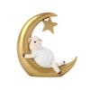 White Sheep Moon Shaped Ramadan Decoration Cartoon Resin Desktop Ornament Gift Mini Ramadan Blessing Souvenir Home Decor