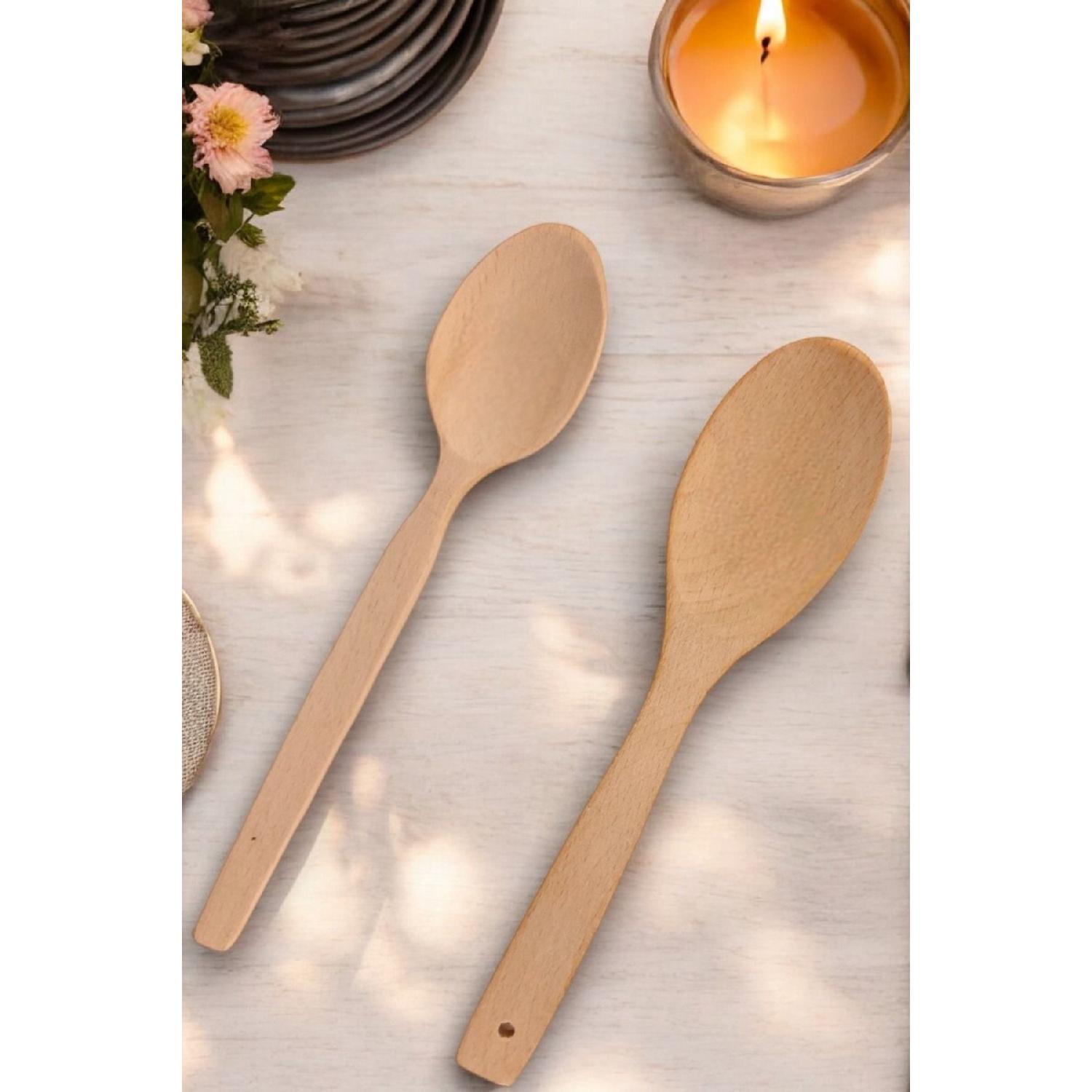 

Wooden Spoon Set Of 2 Natural Handmade Wooden Spoon Rice Spoon Table Spoon коричневий