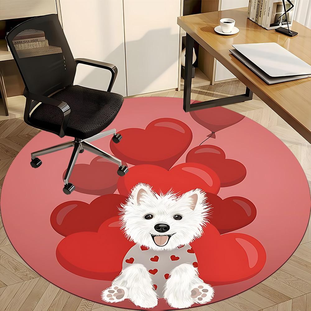 1 Stück Liebesballons Büro Runder Teppich, Matte Geeignet Für Büro, Unter Bürostühlen Schlafzimmer Wohnzimmer Heimdekoration, Zimmerdeko