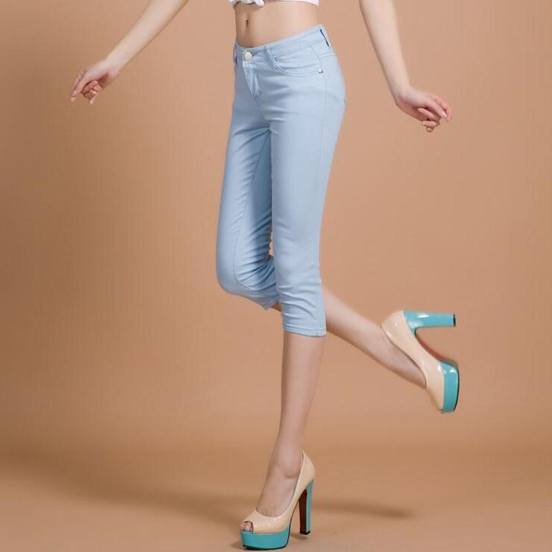 Summer Women Candy Color Capris Denim Skinny Slimming Pencil Pants With Premium Quality And Timeless Design For Effortless Style