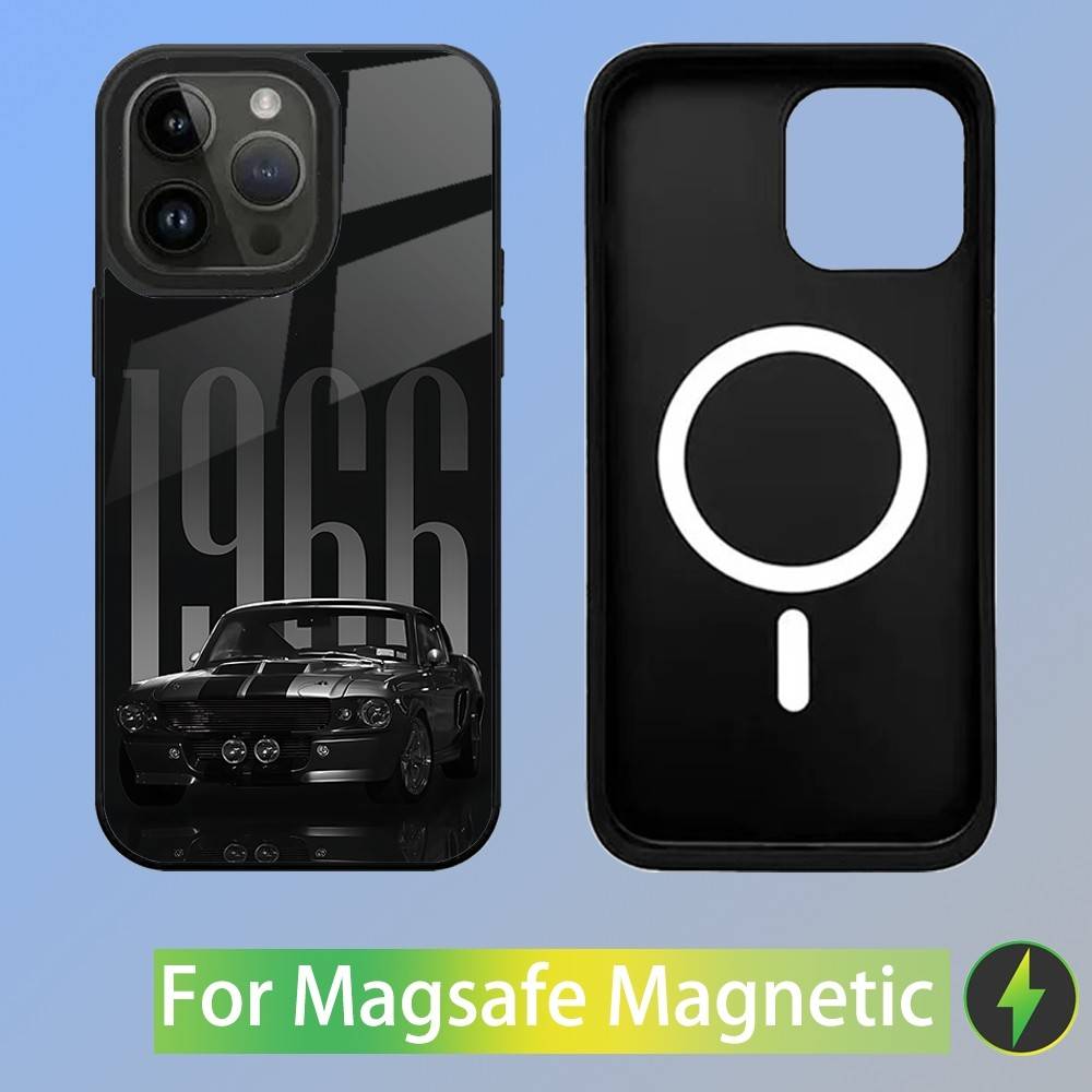 Etui na telefon GT Car F-FordS M-Mustang Dla iPhone 16,15,14,13,12,11,Pro,Max,Plus,Mini,SE Nowe Magnetyczne Bezprzewodowe Ładowanie Magsafe