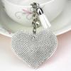 Rhinestone Heart Finger Keychain Bling Crystal Strap Pendant for Key Keychain Handbag Wallet Key Accessories Gift for Women