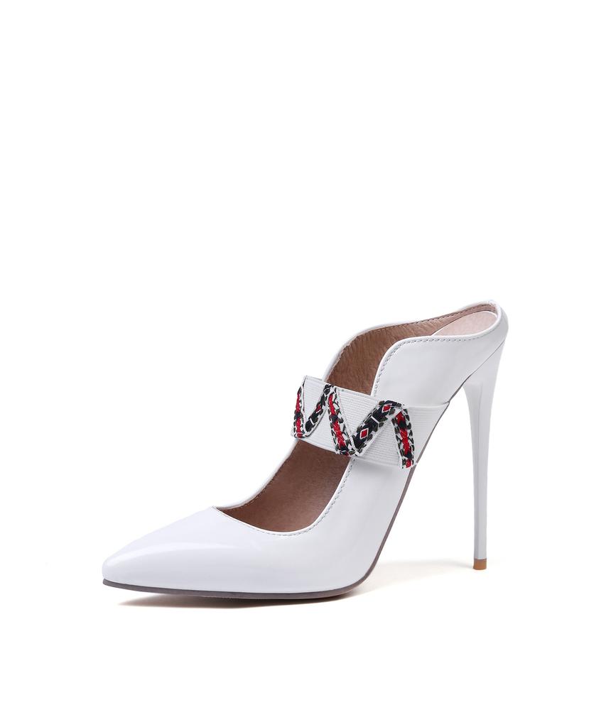 New Luxury Naked Pumps Women High Heels12cm Thin Heels Pointed Toe Patent Leather Woman Shoes Professional Shoes Size 47