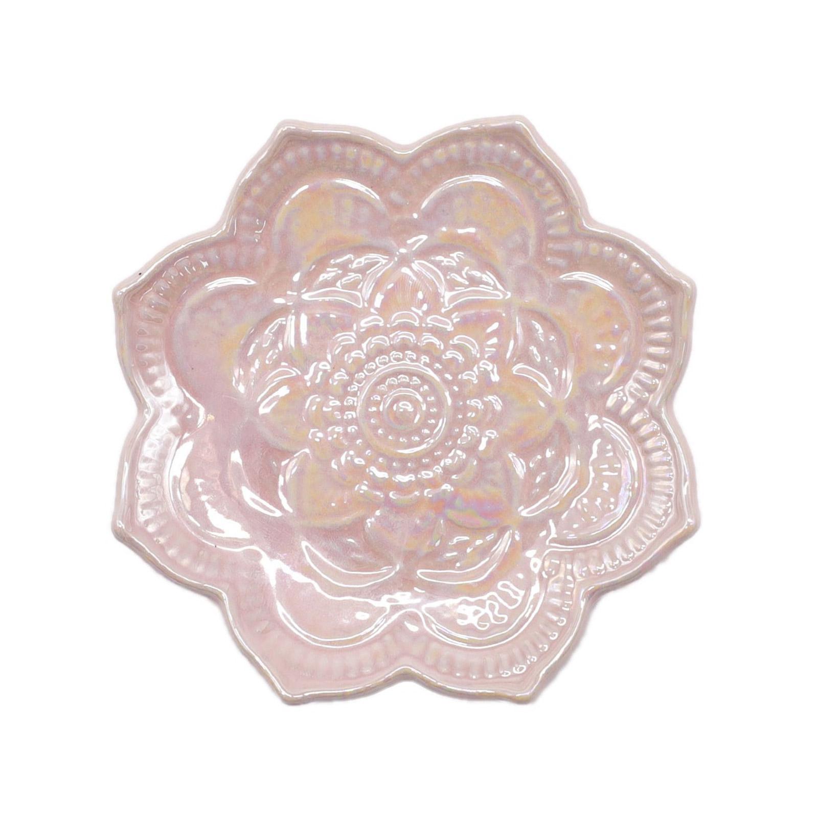 

Fashionable Decorative Elegant Pattern Sturdy Ceramic Trinkets Dish Accessory for Rings Necklaces and Bracelets розовый