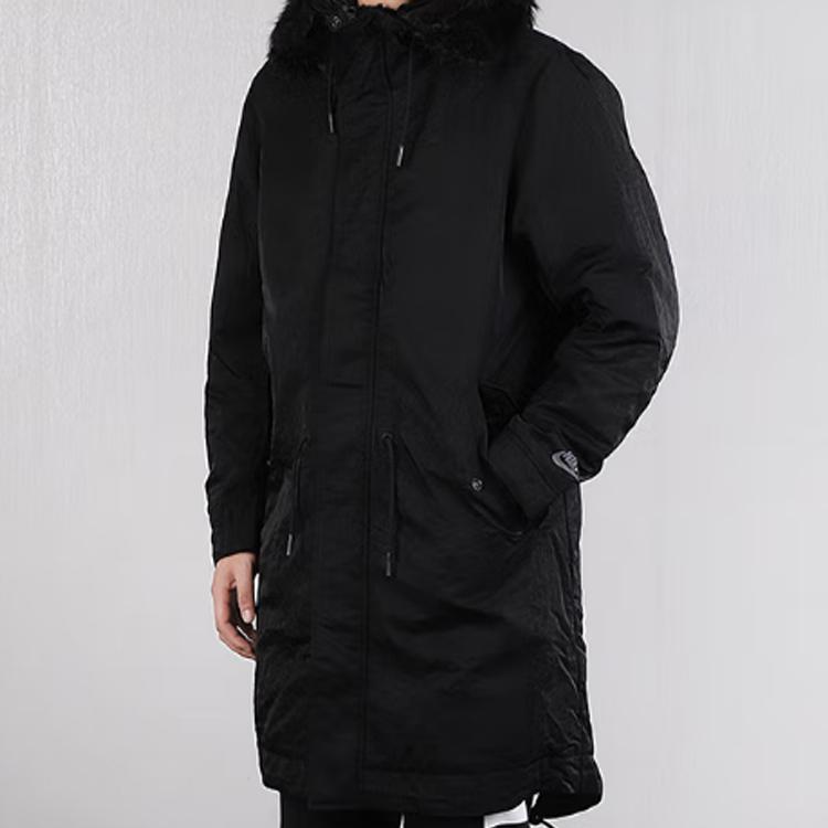 Nike Sportswear Down Fill Warm Hooded Mid-Length Down Jacket Men Outerwear Black BV4752-010